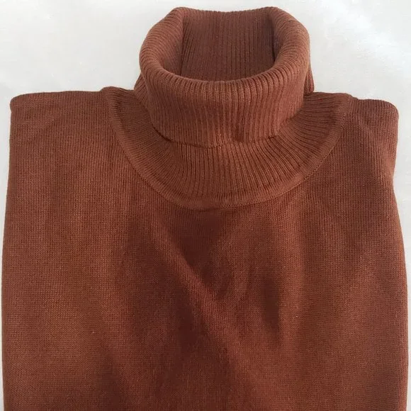 MENS GIORGIO INSERTI BROWN/RUST TURTLENECK SWEATER SIZE LARGE - Picture 3 of 7
